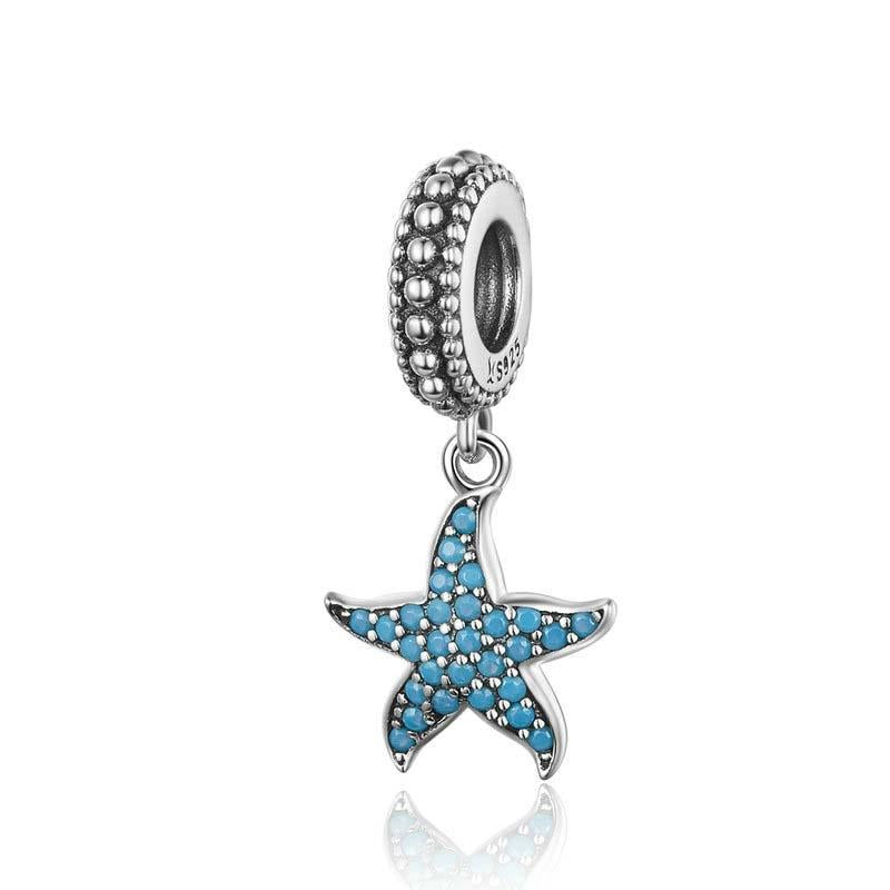 925 Sterling Silver Starfish Pendant Charm For Women's Diy Bracelets Charms & Pendants