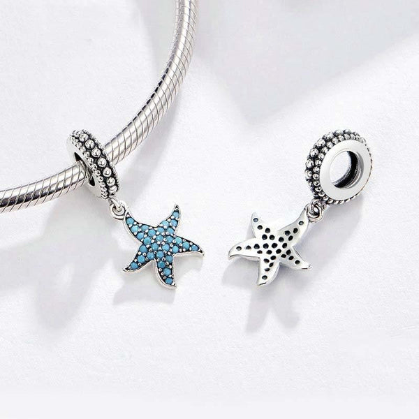 925 Sterling Silver Starfish Pendant Charm For Women's Diy Bracelets Charms & Pendants