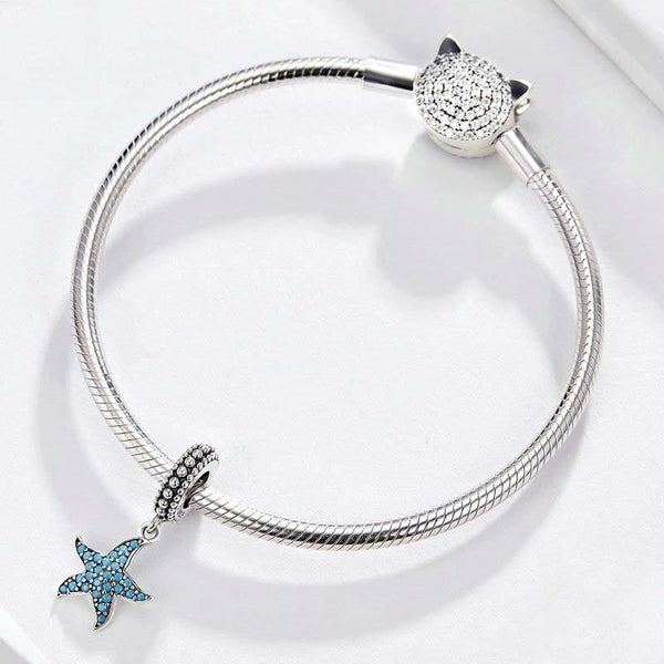 925 Sterling Silver Starfish Pendant Charm For Women's Diy Bracelets Charms & Pendants