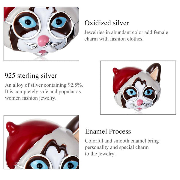 925 Sterling Silver Siamese Cat Bead For Diy Bracelet Or Necklace Bracelets