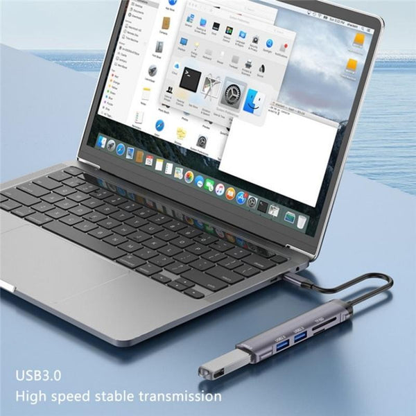Type C Usb Hub With Usb2.0X2 Usb3.0 And Tf / Sd Card Slots Usb Cables Hubs & Adapters