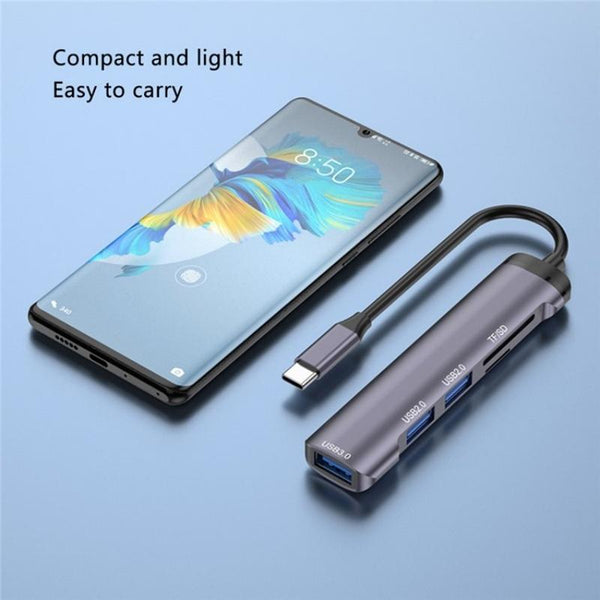 Type C Usb Hub With Usb2.0X2 Usb3.0 And Tf / Sd Card Slots Usb Cables Hubs & Adapters