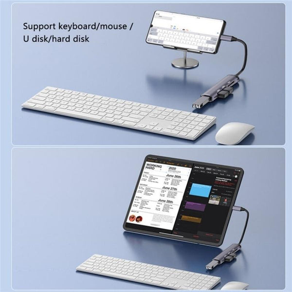 Type C Usb Hub With Usb2.0X2 Usb3.0 And Tf / Sd Card Slots Usb Cables Hubs & Adapters