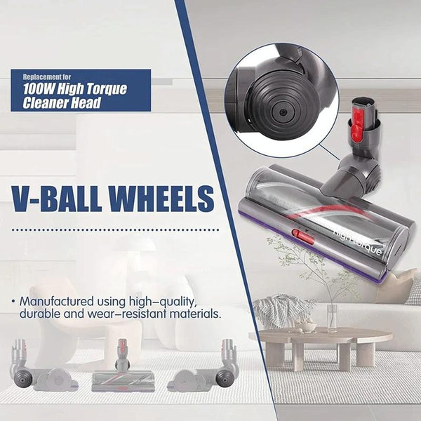 Powerful 100W Suction Head For Dyson V10 / V11 With Ball Wheels Vacuum Cleaner Parts