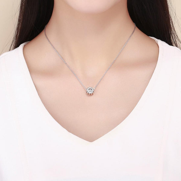 925 Sterling Silver Sunflower Smile Bead Pendant Craft Beads