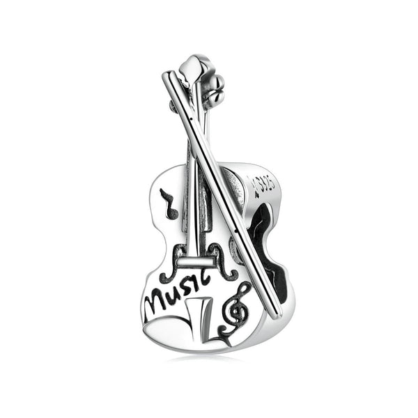 Veile Studios 925 Sterling Silver Vintage Violin Beads For Diy Bracelets & Necklaces Charms & Pendants