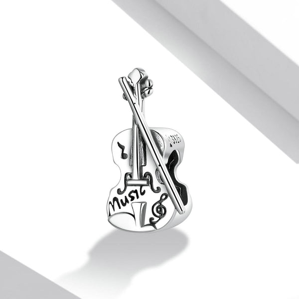 Veile Studios 925 Sterling Silver Vintage Violin Beads For Diy Bracelets & Necklaces Charms & Pendants