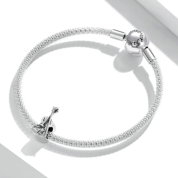 Veile Studios 925 Sterling Silver Vintage Violin Beads For Diy Bracelets & Necklaces Charms & Pendants