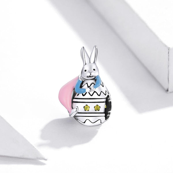 925 Sterling Silver Bunny Bead Bracelet / Necklace Accessory Charms & Pendants