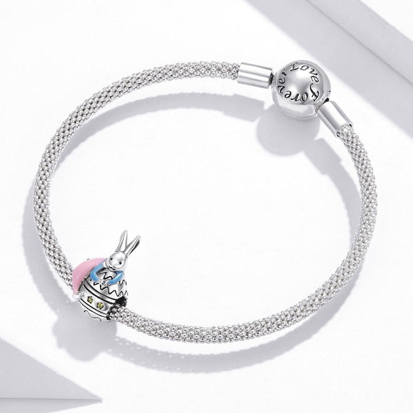 925 Sterling Silver Bunny Bead Bracelet / Necklace Accessory Charms & Pendants