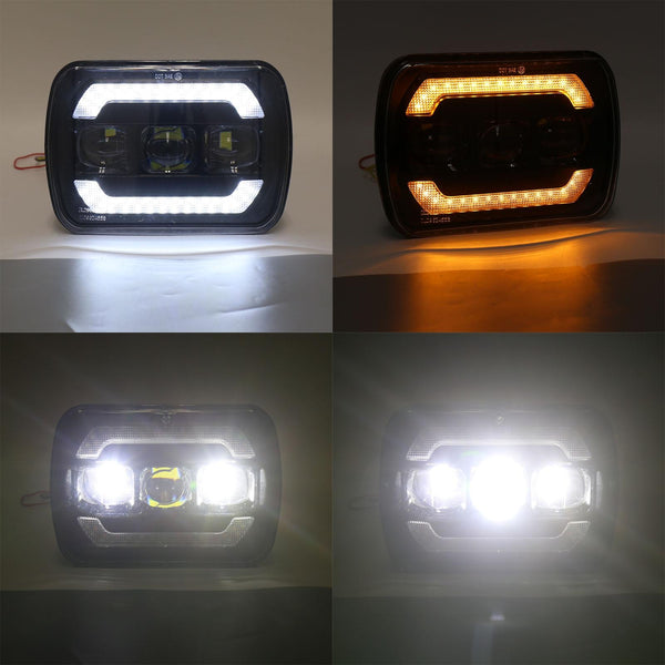 1 Pair 7 Inch Car Square Headlight Work Light Led Car Lights