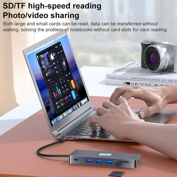 11 In Type C Docking Station With Usb Pd Sd / Tf Rj45 Vga Hdtv 3.5Mm Chargers & Docking Stations