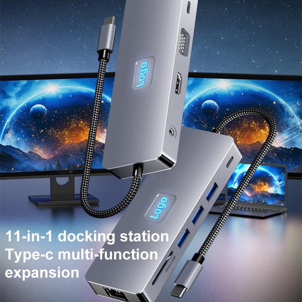 11 In Type C Docking Station With Usb Pd Sd / Tf Rj45 Vga Hdtv 3.5Mm Chargers & Docking Stations