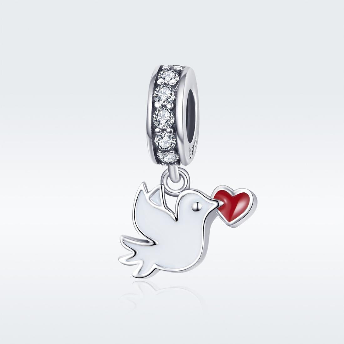 925 Sterling Silver Love Dove Pendant For Diy Bracelet Or Necklace Charms & Pendants