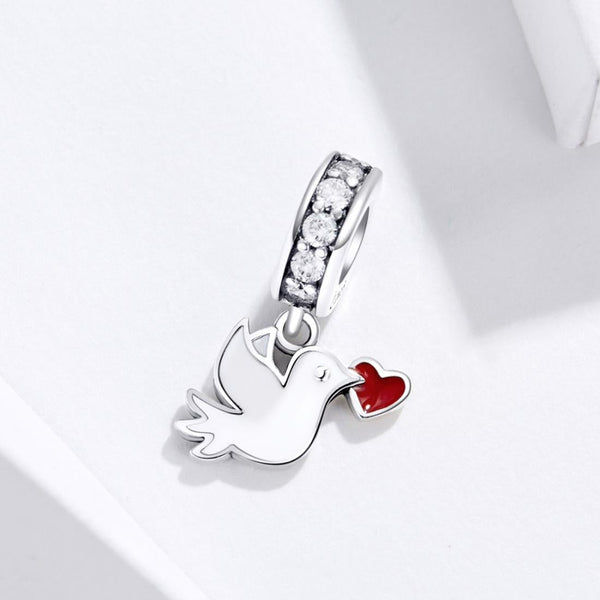 925 Sterling Silver Love Dove Pendant For Diy Bracelet Or Necklace Charms & Pendants