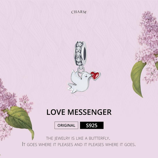 925 Sterling Silver Love Dove Pendant For Diy Bracelet Or Necklace Charms & Pendants