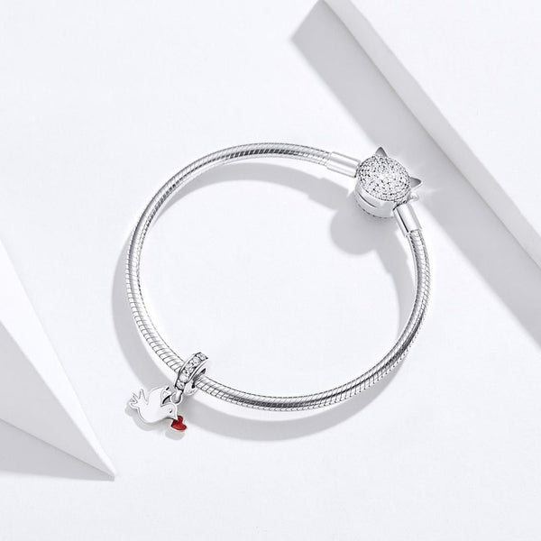 925 Sterling Silver Love Dove Pendant For Diy Bracelet Or Necklace Charms & Pendants