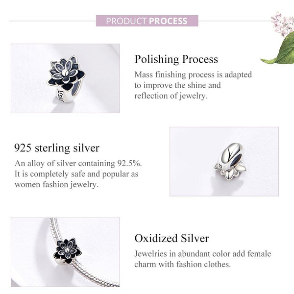 925 Sterling Silver Beaded Bracelet With Lotus Beads Bracelets