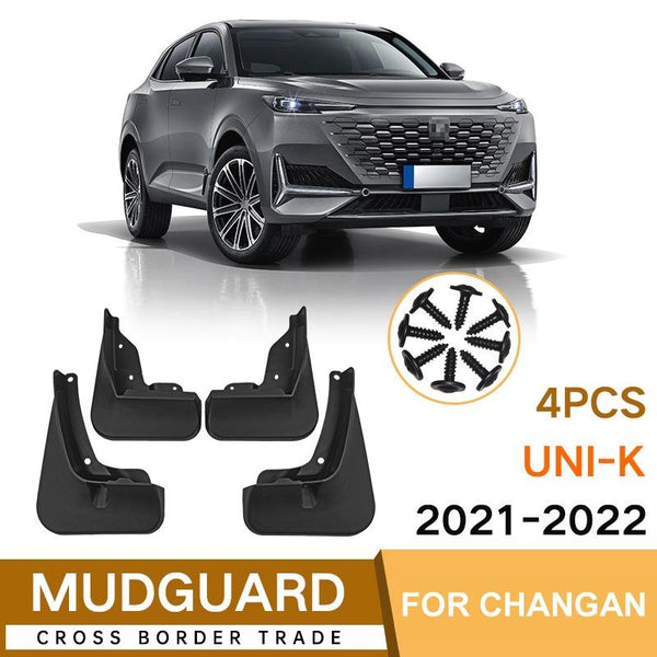 For Changan Uni K 2021 2022 4Pcs / Set Car Auto Soft Plastic Splash Flaps Fender Guard Fenders & Mud Guards