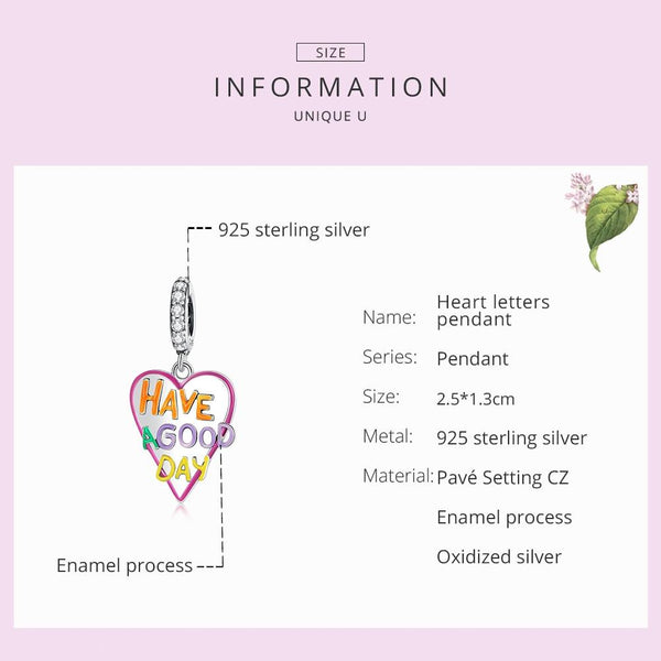 925 Sterling Silver Diy Heart Pendant For Bracelet Or Necklace Charms & Pendants