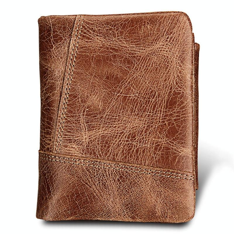 Men Taupe Leather Rfid Card Holder Wallet Wallets