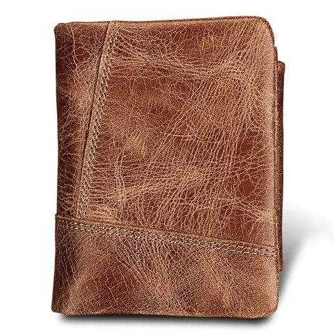 Men Taupe Leather Rfid Card Holder Wallet Wallets