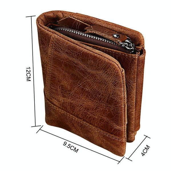 Men Taupe Leather Rfid Card Holder Wallet Wallets