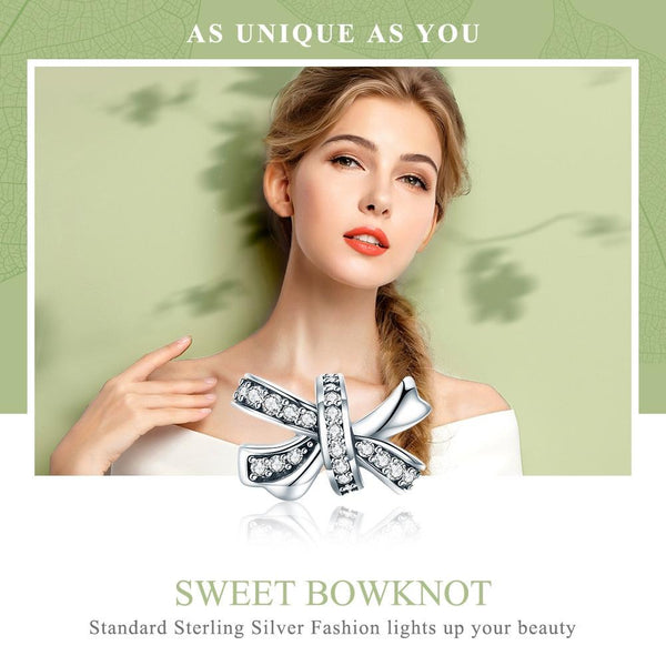 925 Sterling Silver Bow Beads For Diy Bracelets & Necklaces Charms & Pendants