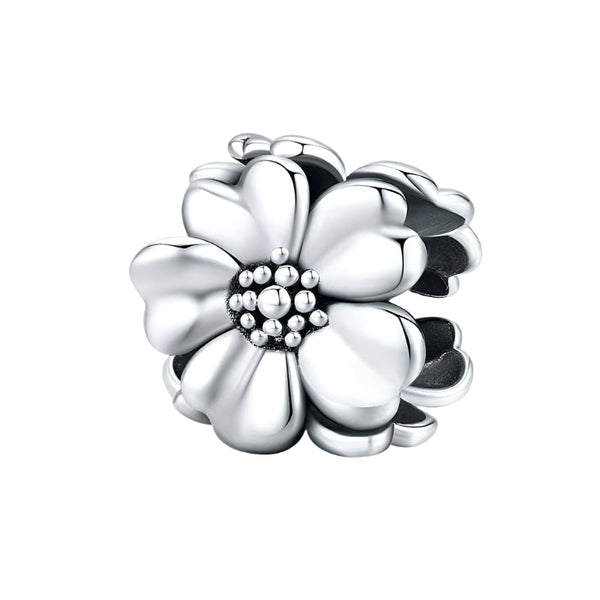 925 Sterling Silver Flower Beaded Bracelet Accessory Charms & Pendants