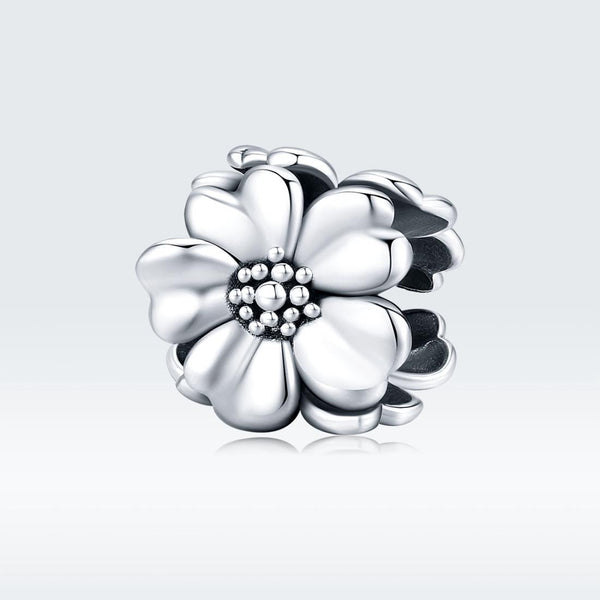 925 Sterling Silver Flower Beaded Bracelet Accessory Charms & Pendants