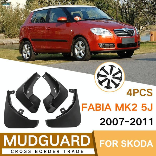 For Skoda Fabia Mk2 5J 2007 2011 4Pcs / Set Car Auto Soft Plastic Splash Flaps Fender Guard Fenders & Mud Guards