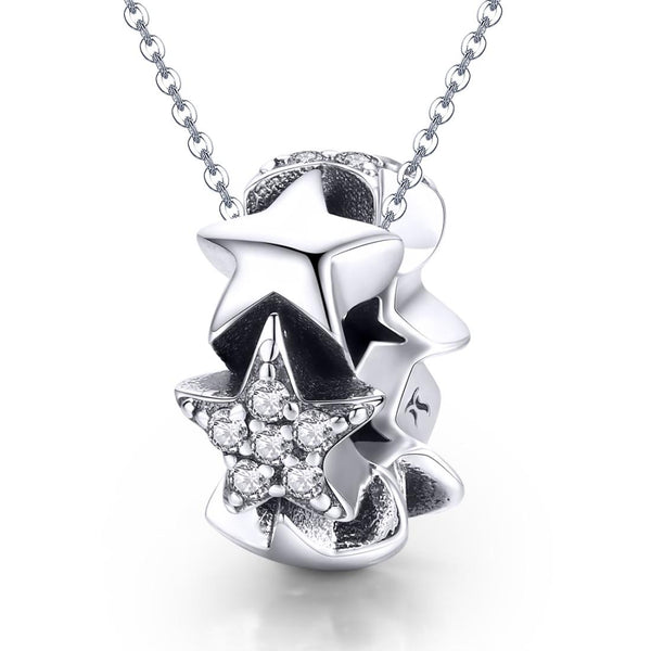 Veile Studios 1 Sets Of 925 Sterling Silver Zircon Inlaid Star Necklace / Bracelet Pendant Necklaces & Pendants