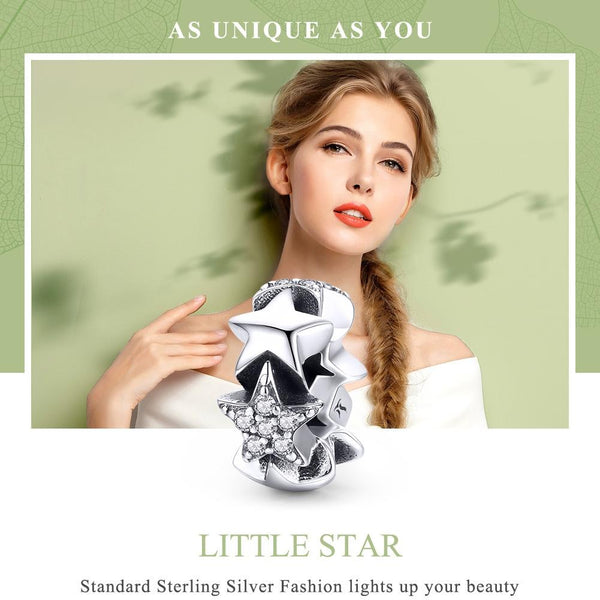 Veile Studios 1 Sets Of 925 Sterling Silver Zircon Inlaid Star Necklace / Bracelet Pendant Necklaces & Pendants