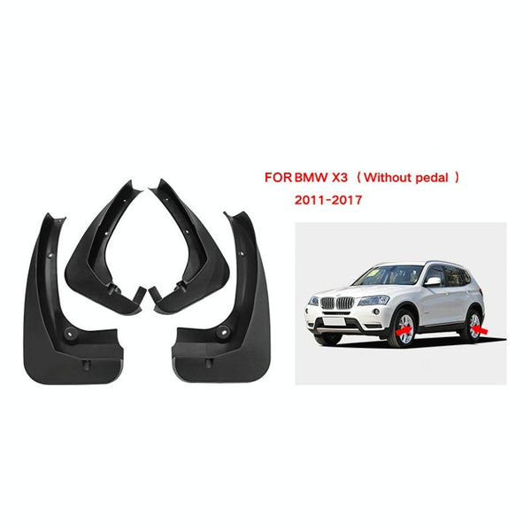 For Bmw X3 F25 Without Pedals 2011 2017 4Pcs / Set Car Auto Soft Plastic Splash Flaps Fender Guard Fenders & Mud Guards