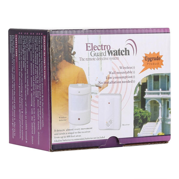 Wireless Electro Guard Watch Remote Detective System Kit Upgraded Version White Sensors & Motion Detectors