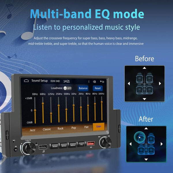 6.2 Inch Single Butt Carplay Monitor Universal Wired Mp5 Player Rear View Monitors/Cams & Kits