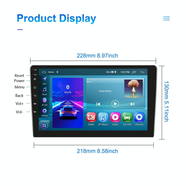 9 Inch Car Android Navigation Screen With Carplay 2 + 64G Other Car Audio