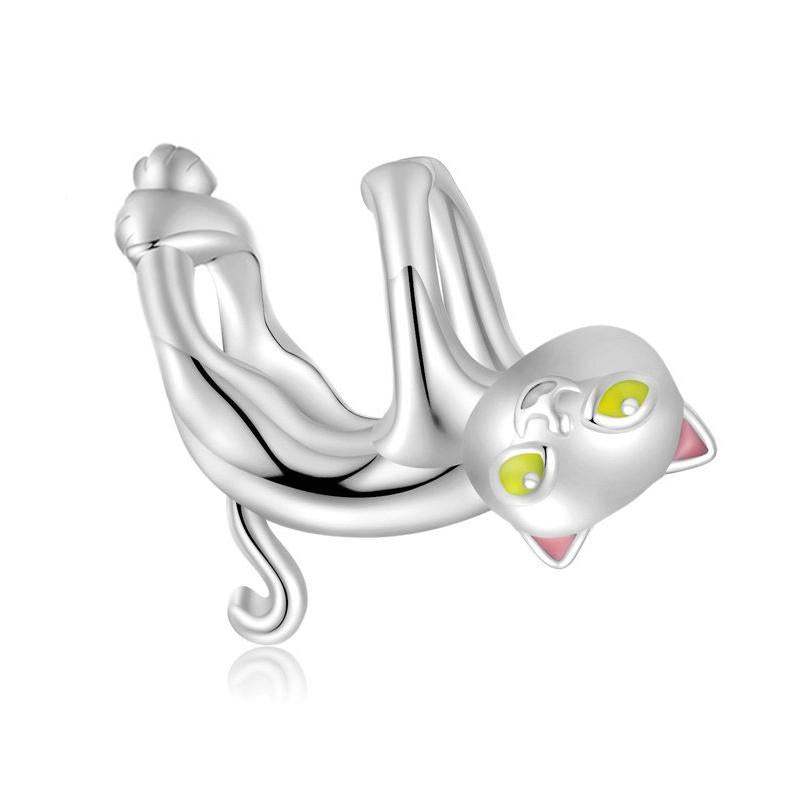 925 Sterling Silver White Cat Beaded Bracelet Bsc520 Sr Charms & Pendants