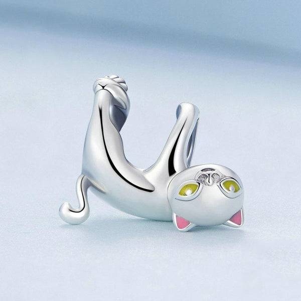 925 Sterling Silver White Cat Beaded Bracelet Bsc520 Sr Charms & Pendants