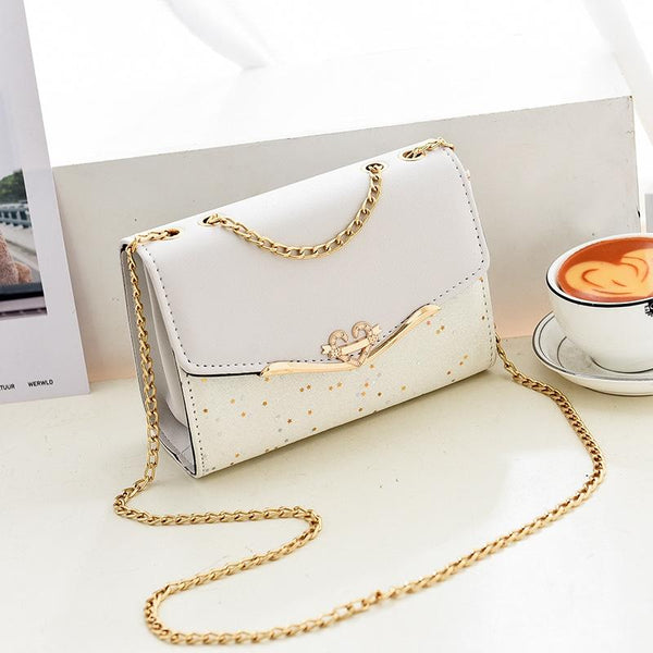 Sequined Messenger Shoulder Bag For Women Beige Women's Bags & Handbags