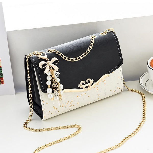 Sequined Messenger Shoulder Bag For Women Beige Women's Bags & Handbags