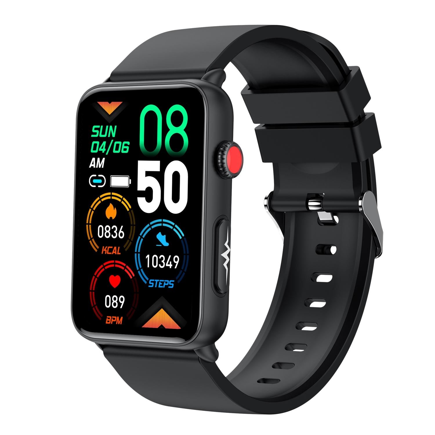 Bluetooth Smart Watch With Ecg Temperature And Heart Rate Black Silicone Smart Watches