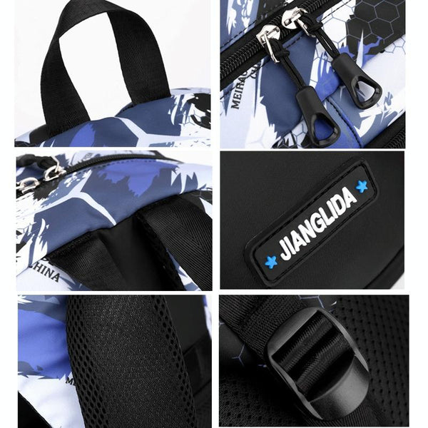 Lightweight 2 In 1 Backpack And Chest Bag For Men Blue Football Orange Honeycomb Bags