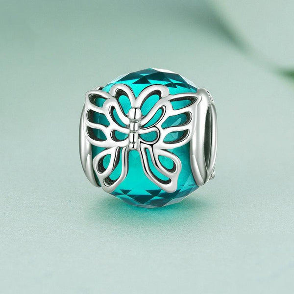 925 Sterling Silver Butterfly Bracelet With Insect Pattern Beads Charms & Pendants