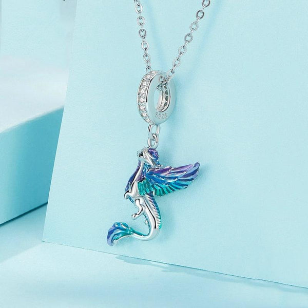 925 Sterling Silver Dragon Bracelet With Zircon Beads Charms & Pendants