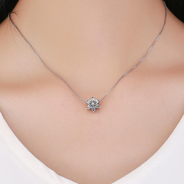 925 Sterling Silver Snowflake Beads For Diy Bracelets & Necklaces Charms & Pendants