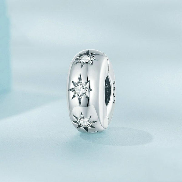 925 Sterling Silver Pointed Star Zircon Bracelet Charms & Pendants
