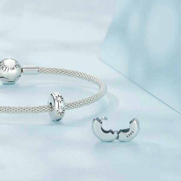 925 Sterling Silver Pointed Star Zircon Bracelet Charms & Pendants