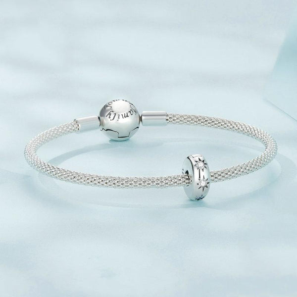 925 Sterling Silver Pointed Star Zircon Bracelet Charms & Pendants