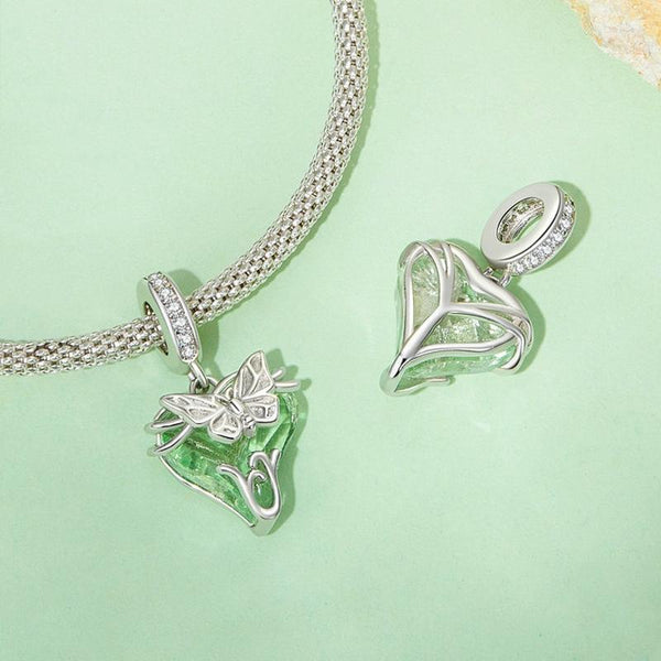 925 Sterling Silver Green Butterfly Pendant For Diy Bracelets Charms & Pendants
